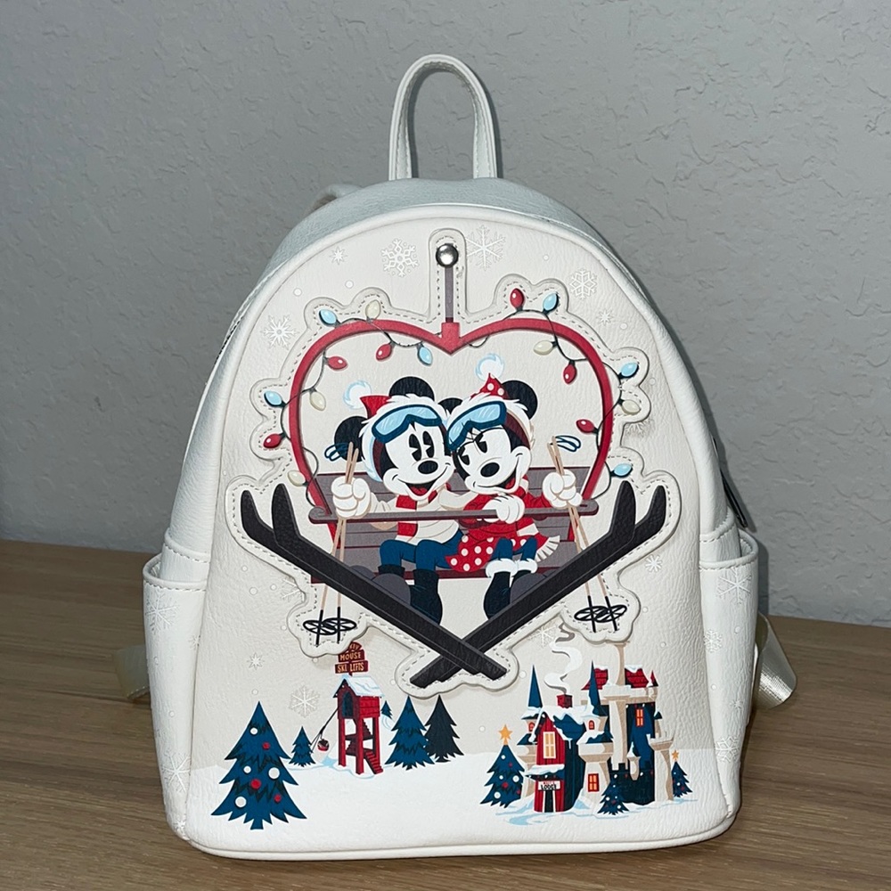 Loungefly Mickey and Minnie Christmas Backpack